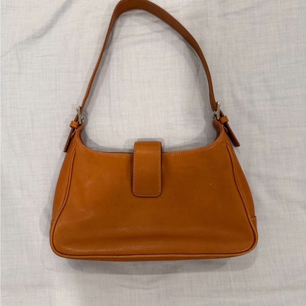 Coach Leather Shoulder Bag in Cognac Brown